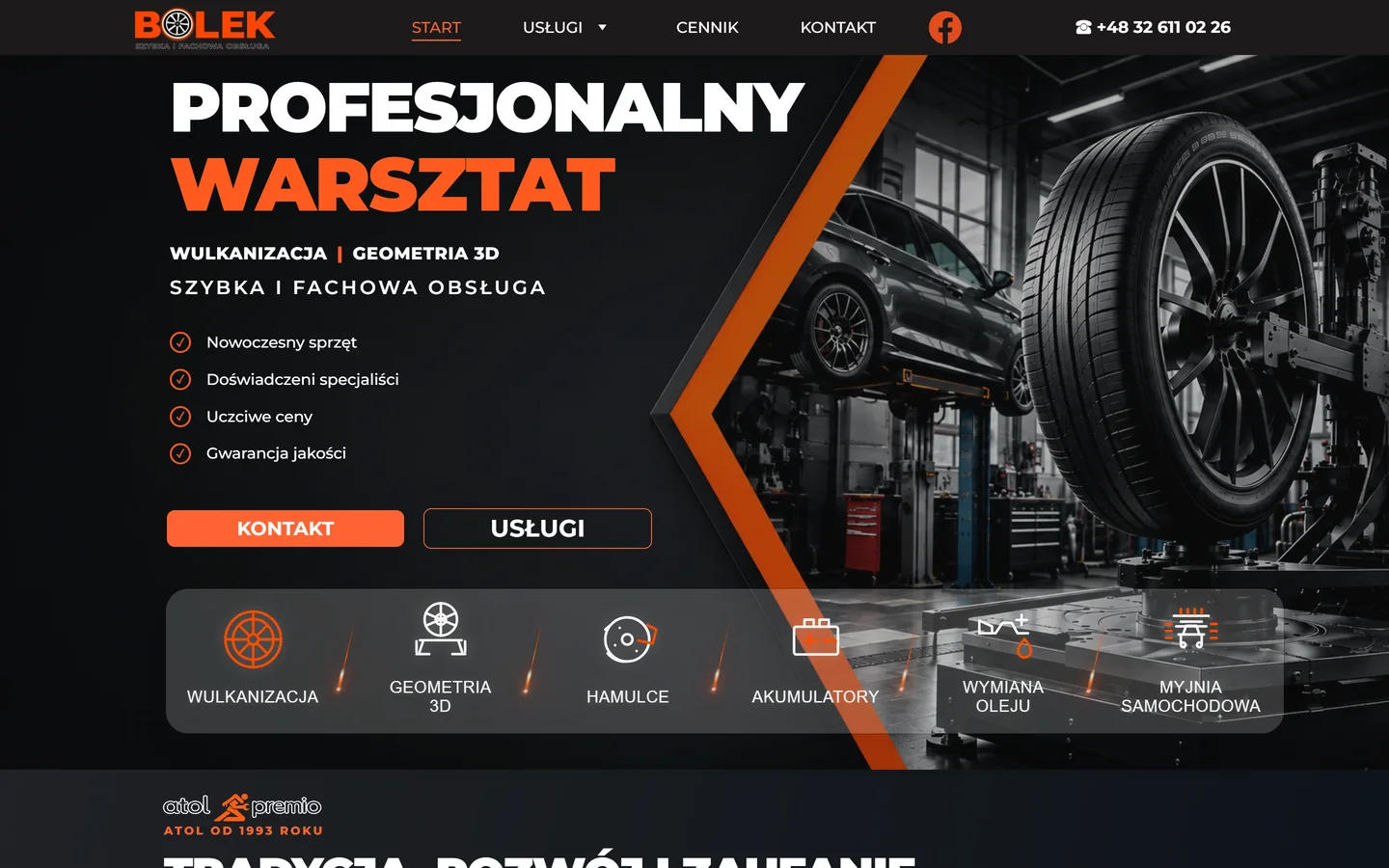 Strona główna warsztatu i wulkanizacji Bolek