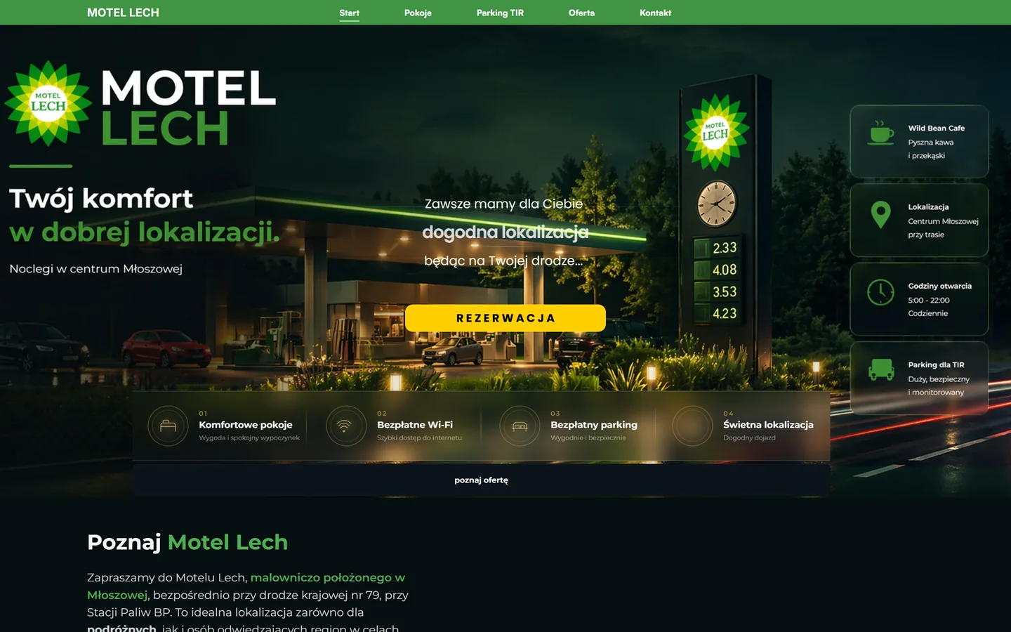 Strona główna Motelu Lech w Młoszowej
